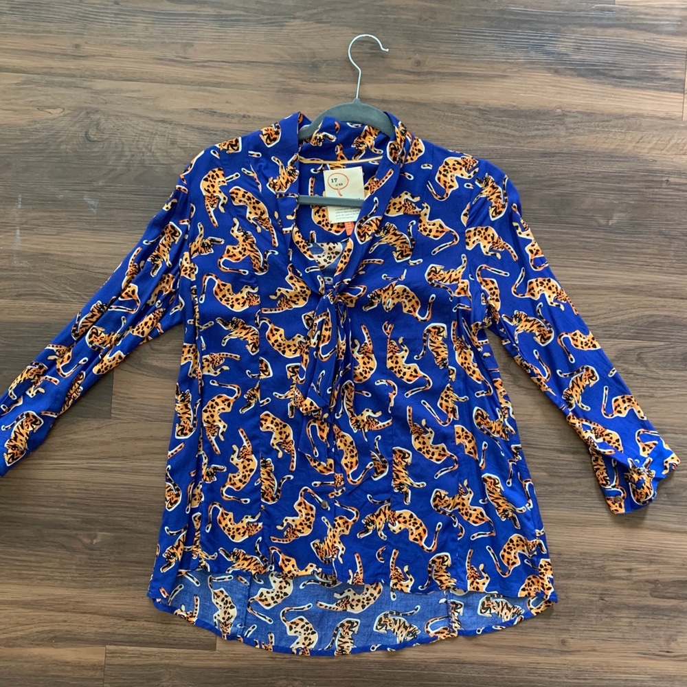 Anthropologie Colloquial Neck-Tie Blouse